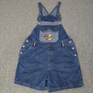 90s Vintage Disney Winnie the Pooh Tigger Denim Short Overalls  Retro Size 16